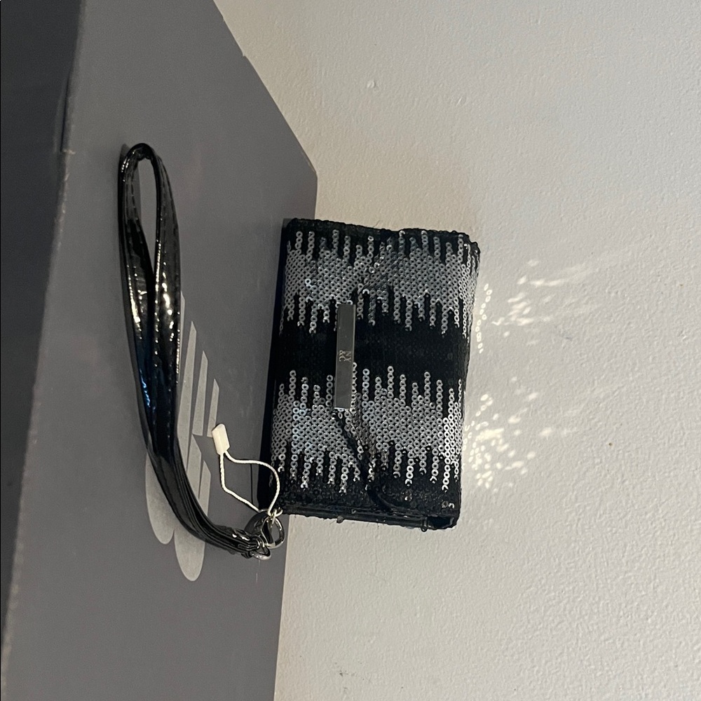 Black and Gray Sequin Wristlet